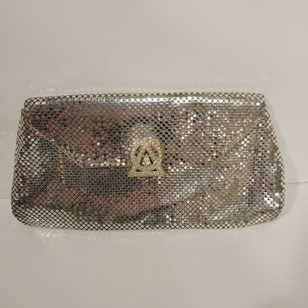 Vintage Whiting Davis Mesh Bags Embellished Clutch Evening Bag